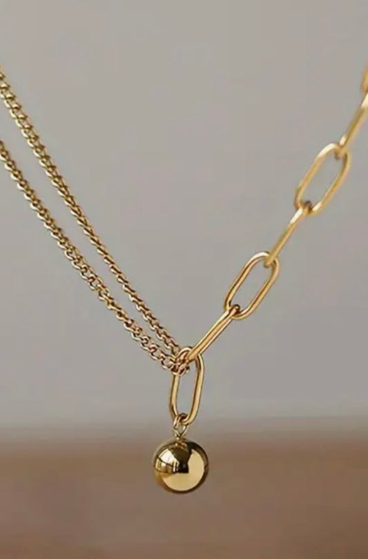 Sterling Siver Chain & Ball Necklace