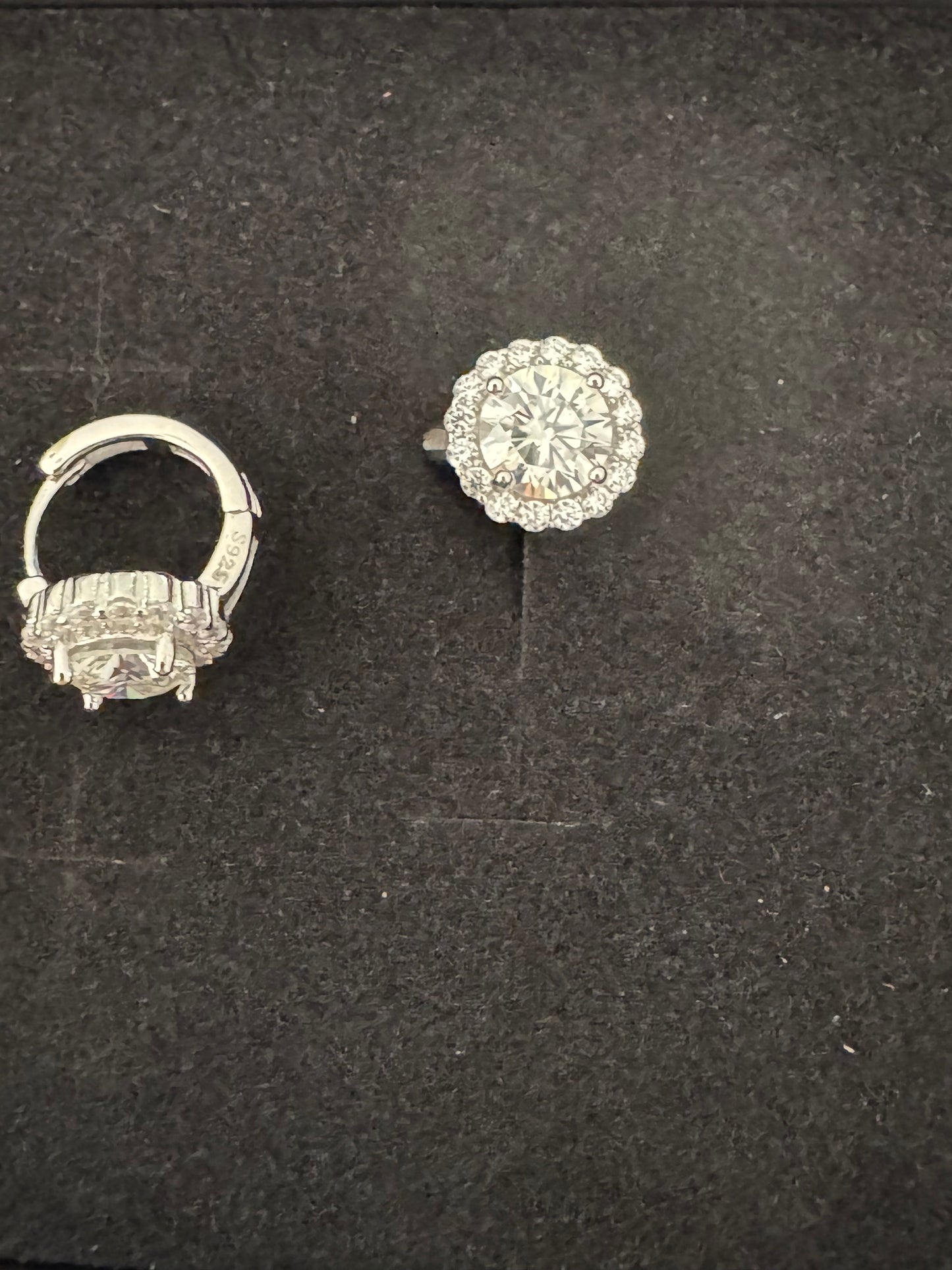Hoopy Sterling Silver 2 TC Moissanite Earrings