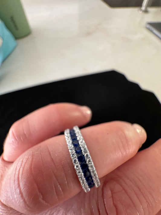 Moissanite, Sapphire Rings in Sterling Silver
