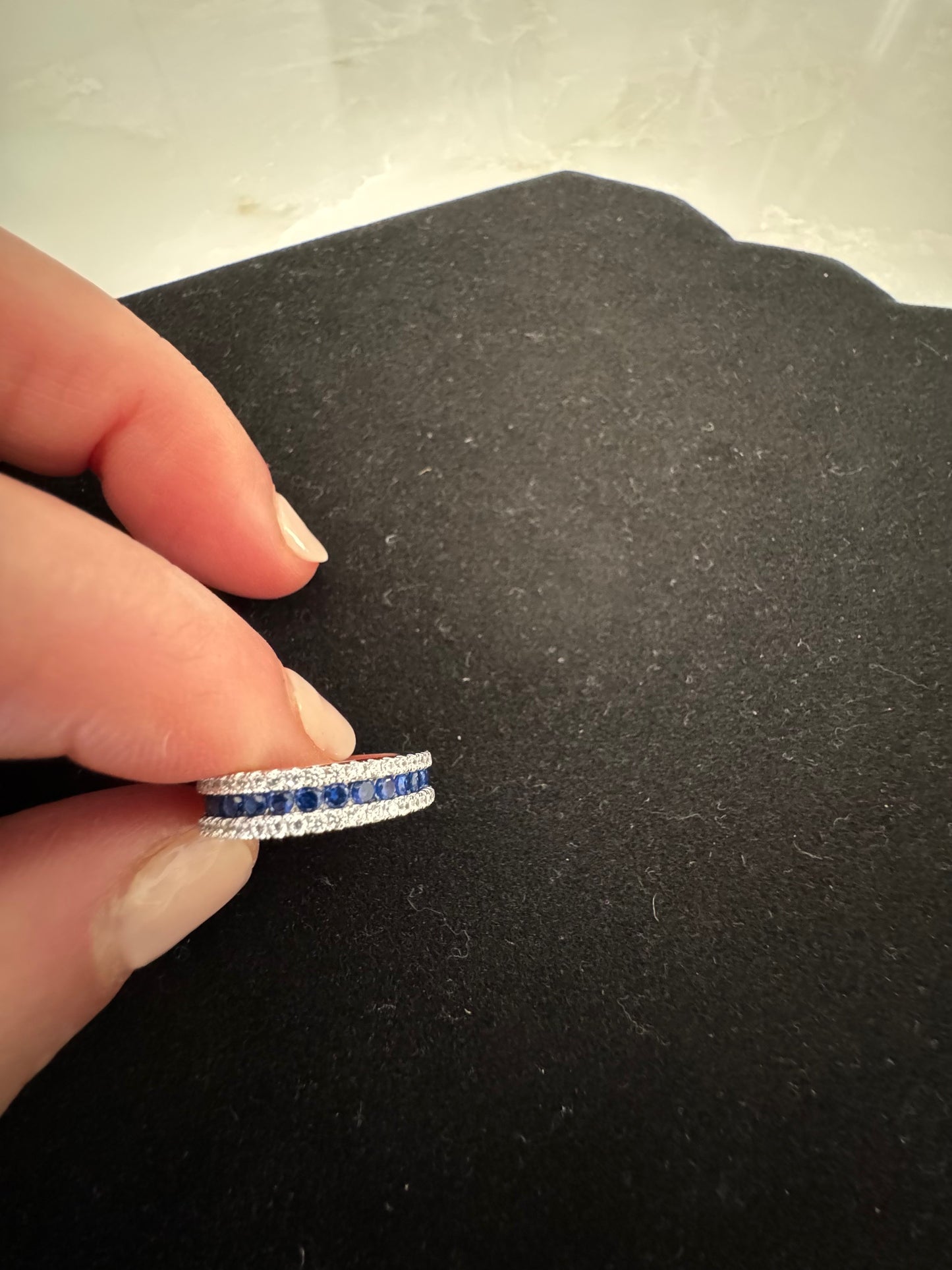 Moissanite, Sapphire Rings in Sterling Silver
