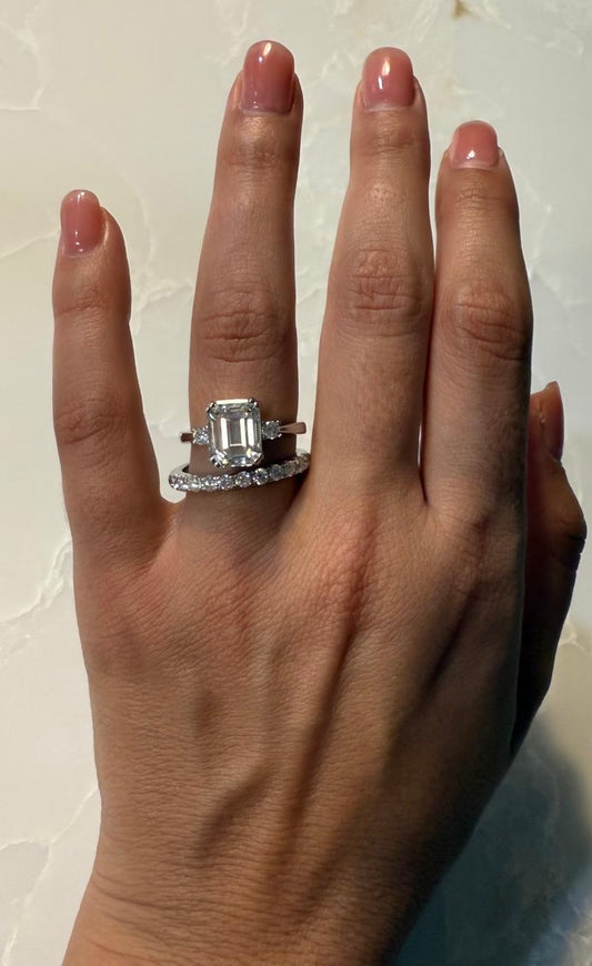 3.6 Carat Emerald Moissanite promise/Engagement Ring