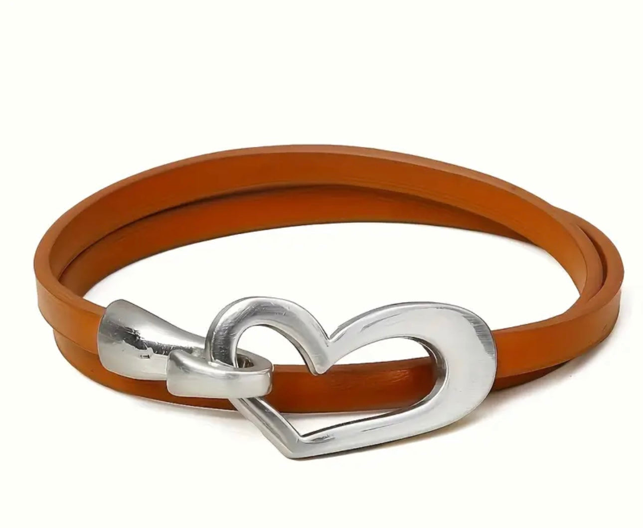 Leather Heart Bracelet