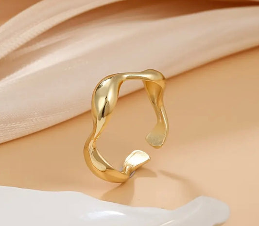 Gold Plated Wave Ring