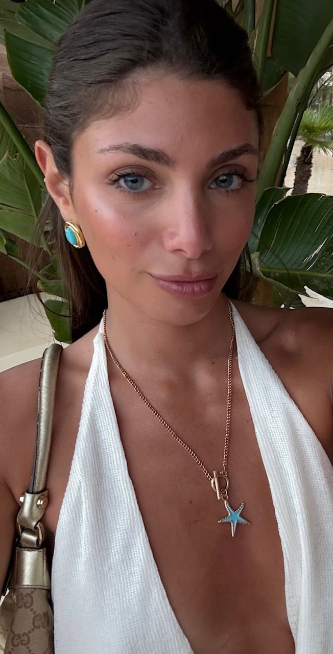 Blue like her Eyes Starfish  Necklace