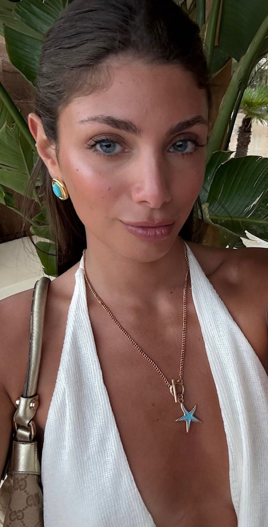 Blue like her Eyes Starfish  Necklace
