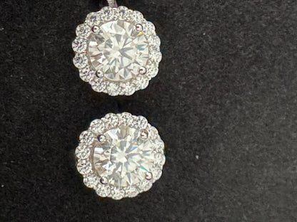 Hoopy Sterling Silver 2 TC Moissanite Earrings