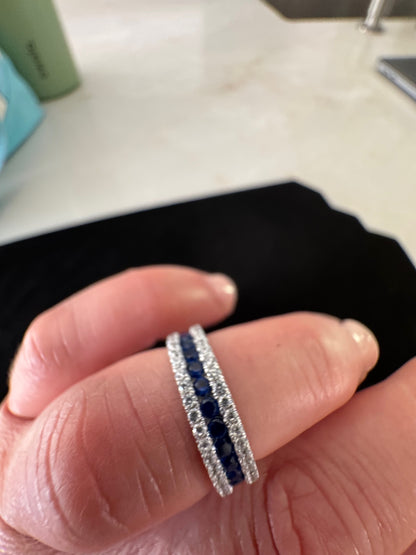 Moissanite, Sapphire Rings in Sterling Silver