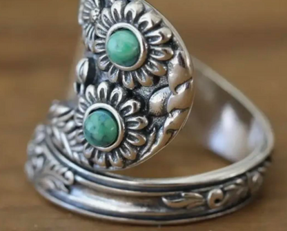 Vintage, Adjustable S925 Silver Plated Ring