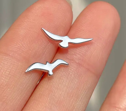 Seagull stud earrings