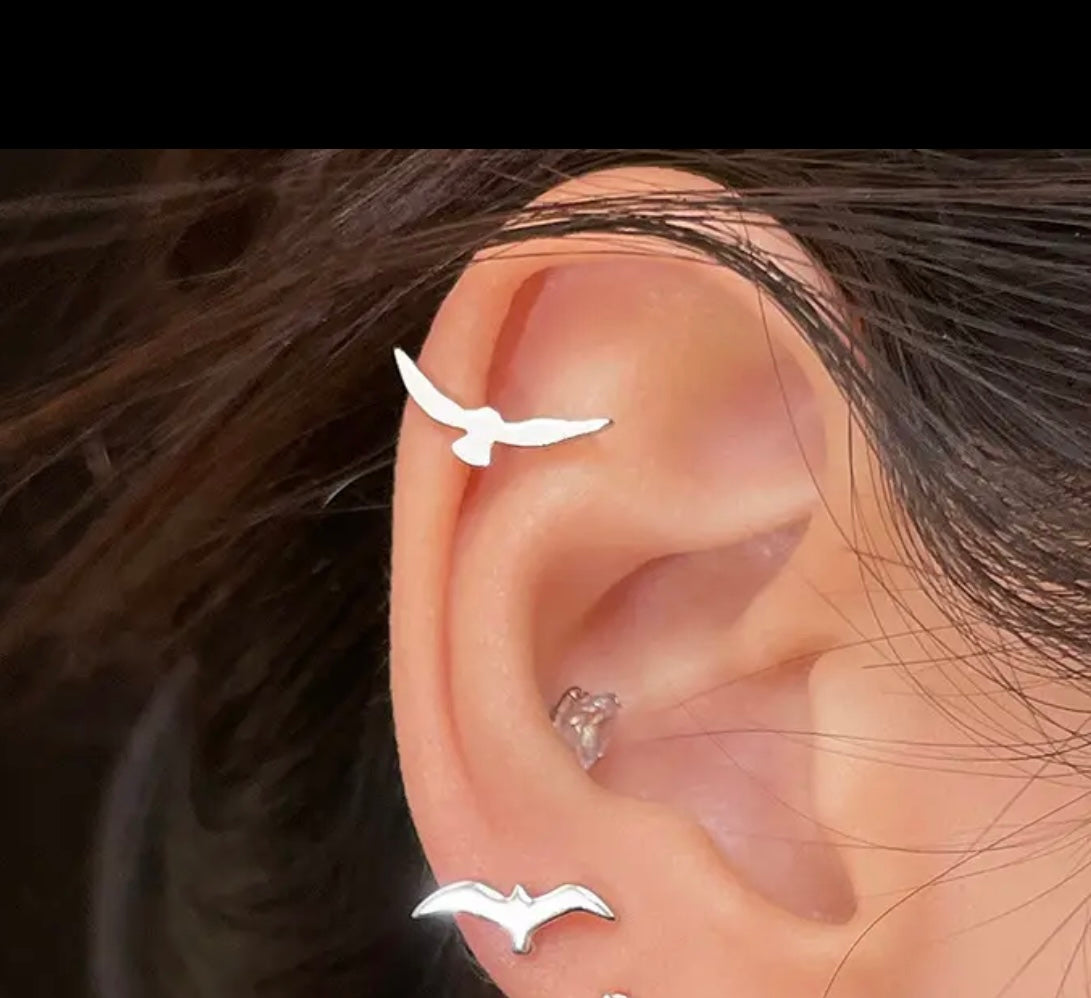 Seagull stud earrings